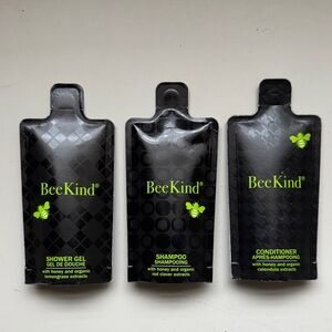 BeeKind Shower Gel, Shampoo, and Conditioner Set - Travel Size